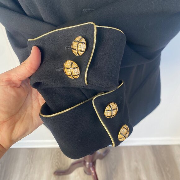 Escada Couture Button Down Jacket Blazer Wool Black - Picture 4 of 16